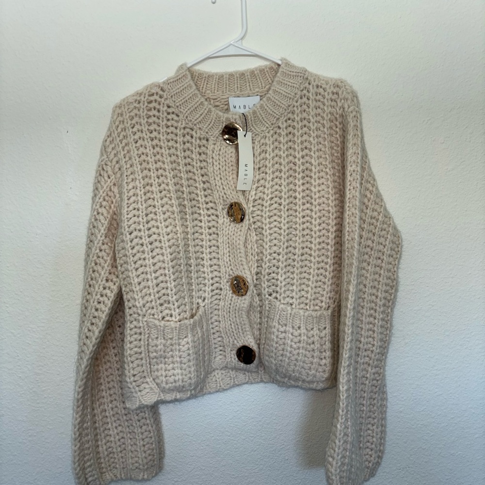 MABLE Cream Knit Sweater